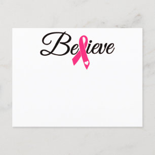 Tro på Rosa Ribbon Breast Cancer Awareness Inbjudan Vykort