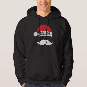 Tro på Santa Hat Mustache Family Reunion Chri Hoodie