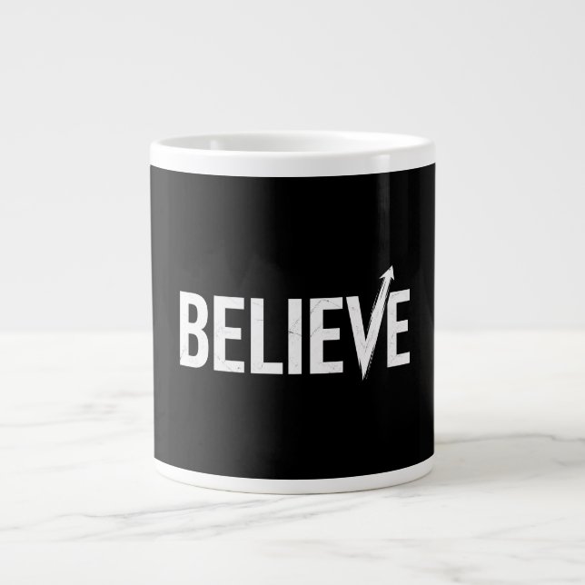 TRO PÅ Sig Fet Typografi Motiverande Design Jumbo Mugg (Framsidan)