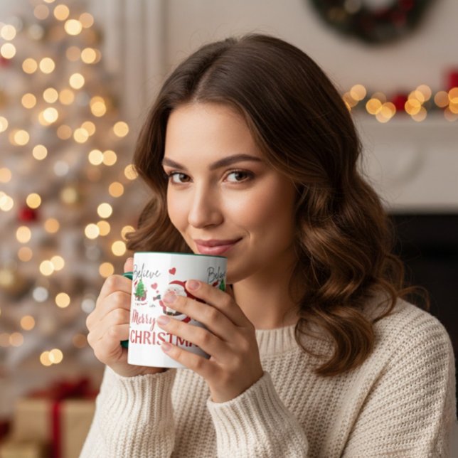 Tro på tomte julen kombination mugg (Skapare uppladdad)