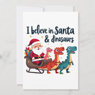 tro på tomte och dinosaurier (Tomte ridande dino Inbjudningar