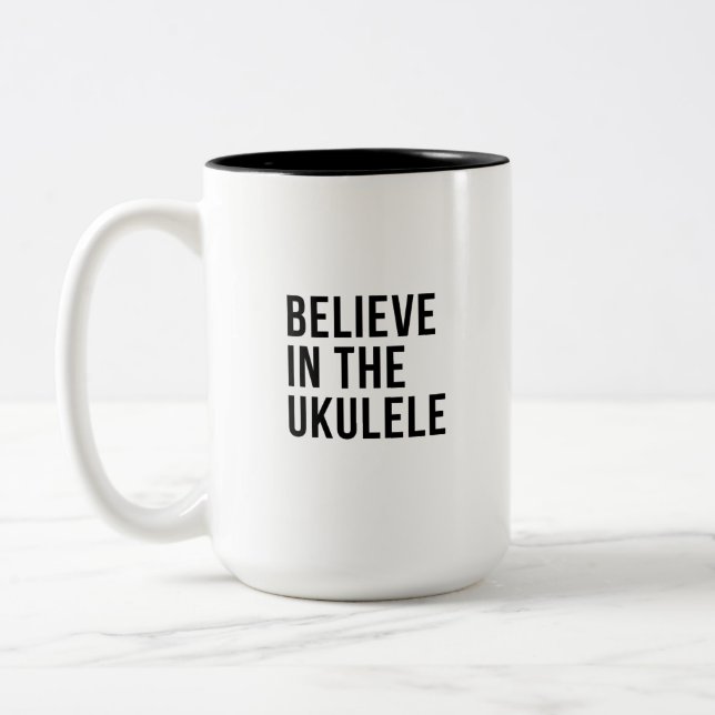 Tro på Ukelele Två-Tonad Mugg (Vänster)