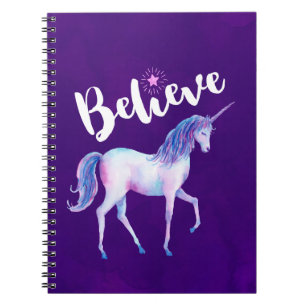 Tro på Unicorn i pastellfärgerna Anteckningsbok Med Spiral