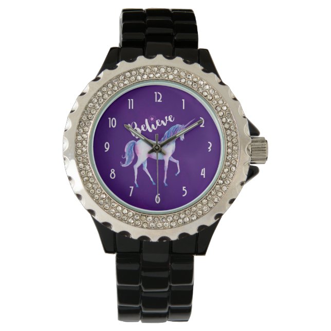 Tro på Unicorn i pastellfärgerna Armbandsur (Framsida)