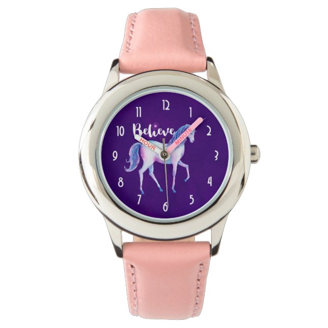 Tro på Unicorn i pastellfärgerna Armbandsur (Framsida)