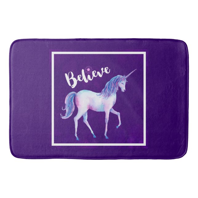 Tro på Unicorn i pastellfärgerna Badrumsmatta (Framsidan)