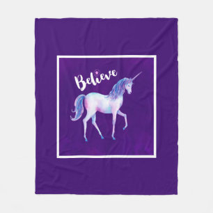 Tro på Unicorn i pastellfärgerna Fleecefilt