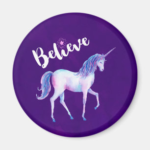 Tro på Unicorn i pastellfärgerna Magnet