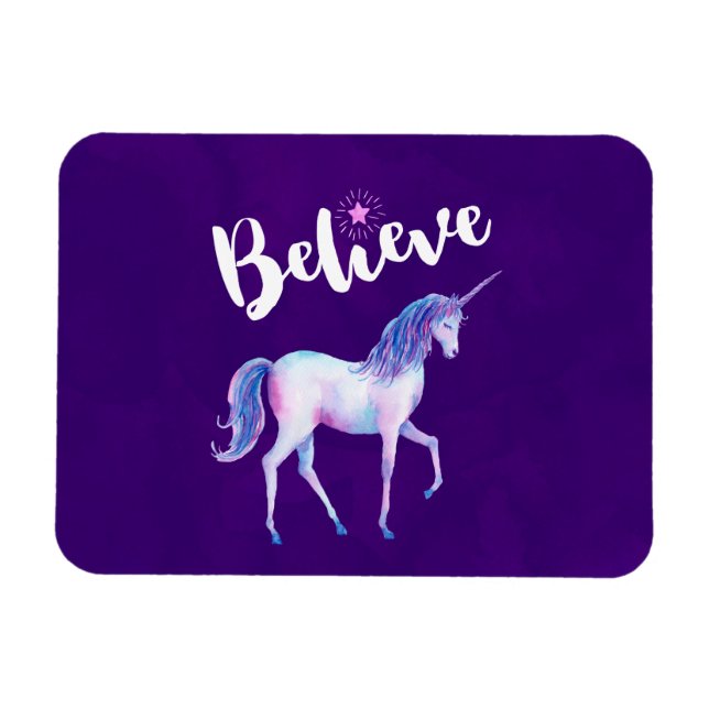 Tro på Unicorn i pastellfärgerna Magnet (Horisontell)