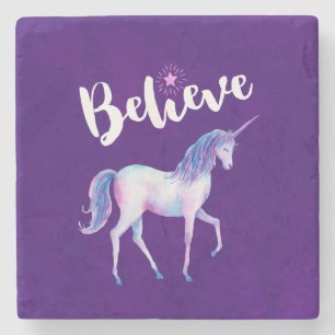 Tro på Unicorn i pastellfärgerna Stenunderlägg