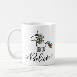 Tro på Unicorns, handskriven Kaffemugg
