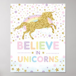 Tro på Unicorns/Magic Rainbow Unicorn Poster