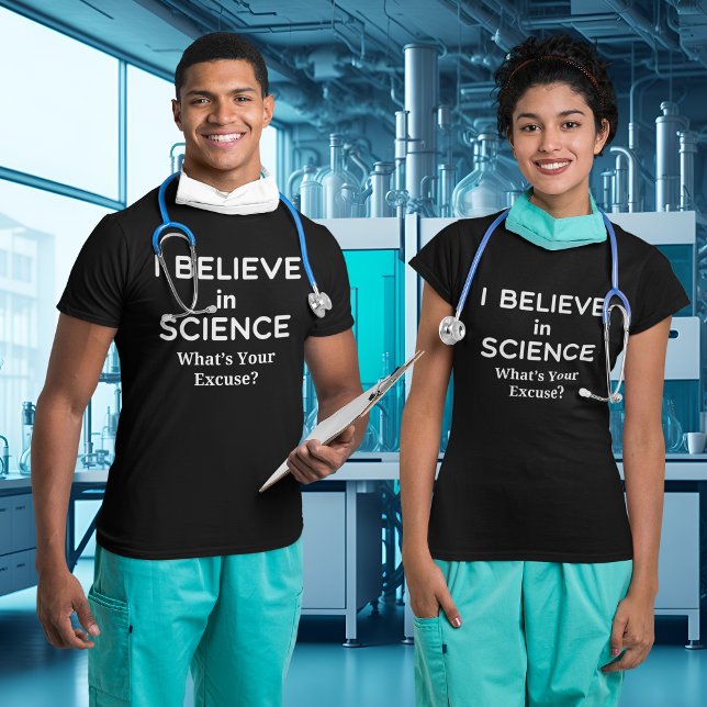 Tro på vetenskapen vad är din ursäkt vaccinerad? t shirt (Believe in Science What's Your Excuse Vaccinated T-Shirt)