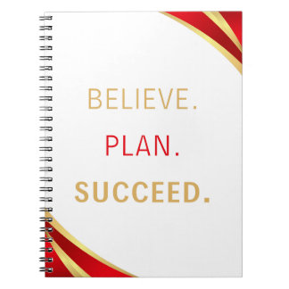 Tro. Planera. Succeed. Motivations- Anteckningsbok