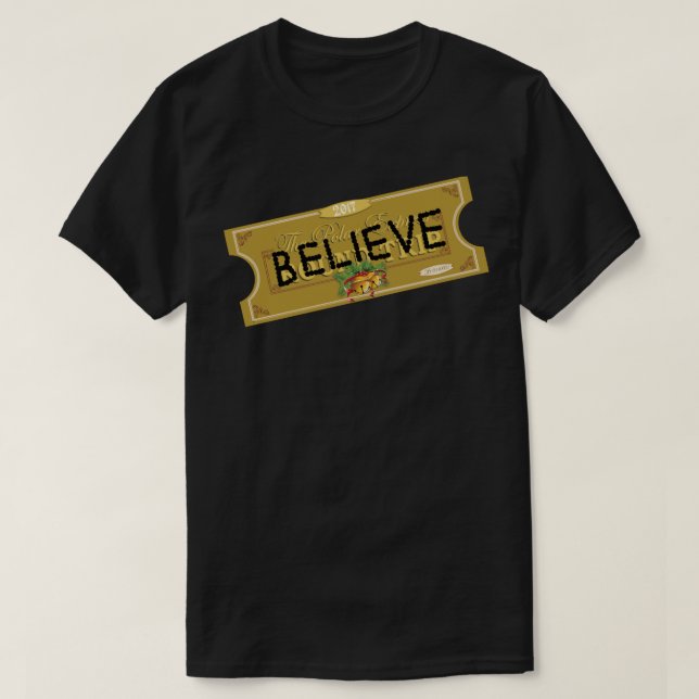 Tro Polar Express Santa Biljett Sticker T Shirt (Design framsida)