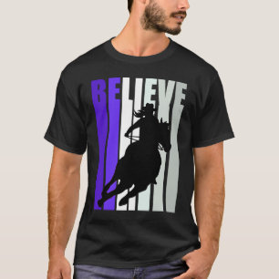 Tro Purple Cowgirl Södra Flickor Western Häst T Shirt