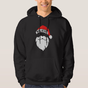 Tro Quote På Santa Hatt Mustasch Familjeåterträff Hoodie