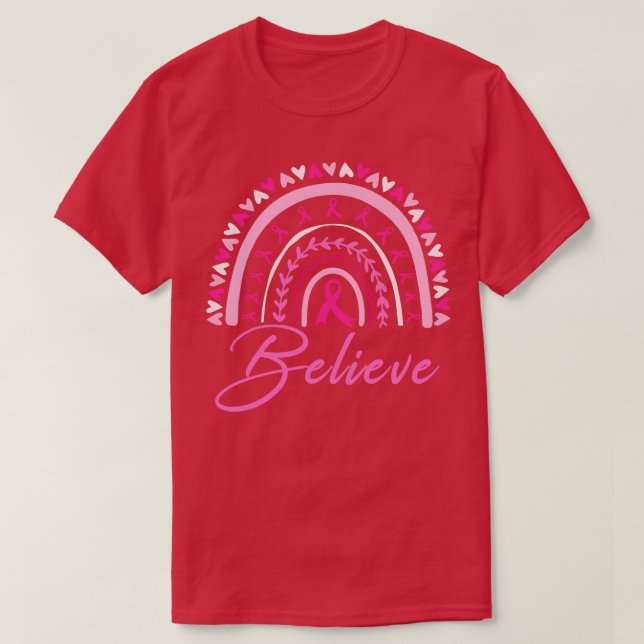 Tro Rainbow Awareness Rosa Ribbon T Shirt (Design framsida)