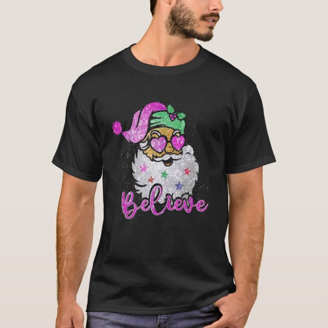 Tro Retro Santa Women Rosa Santa Sol T Shirt (Framsida)