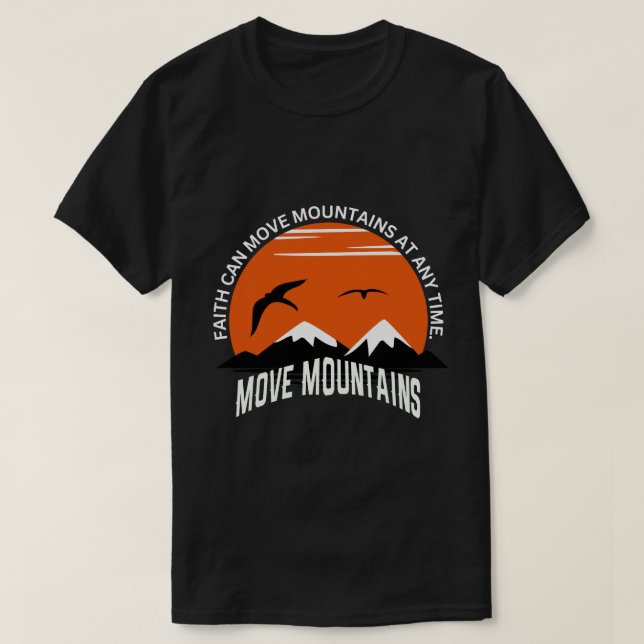 Tro Rörelse Berg – Solnedgång Serenitet Edition T Shirt (Design framsida)