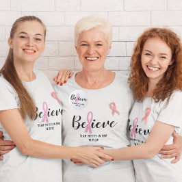 Tro Rosa Cancer Awareness Personlig Team T Shirt
