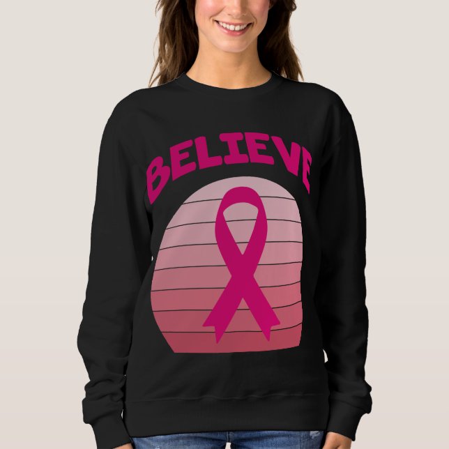 Tro Rosa Ribbon Retro Sweatshirt T Shirt (Framsida)