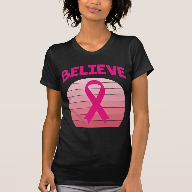 Tro Rosa Ribbon Retro T-Shirt (Framsida)