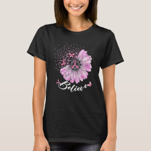 Tro Rosa Rosett band om bröstcancermedvetenhet T Shirt