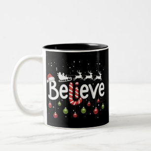 Tro Santa Claus Ren Godisstav Jul Två-Tonad Mugg