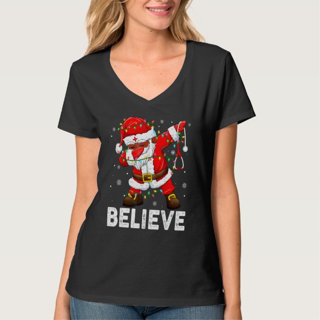 Tro Santa Dabbing Tomte Jul Barn Pojkar Gi T Shirt (Framsida)