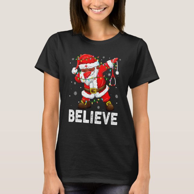 Tro Santa Dabbing Tomte Jul Pojkar Gi T Shirt (Framsida)