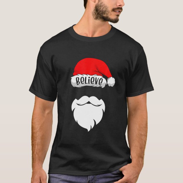 Tro Santa Hat-jultorskens familjegrupp Mat T Shirt (Framsida)