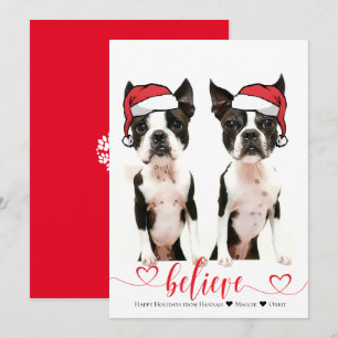 Tro Santa Hat Pet Photo Helgdag Card