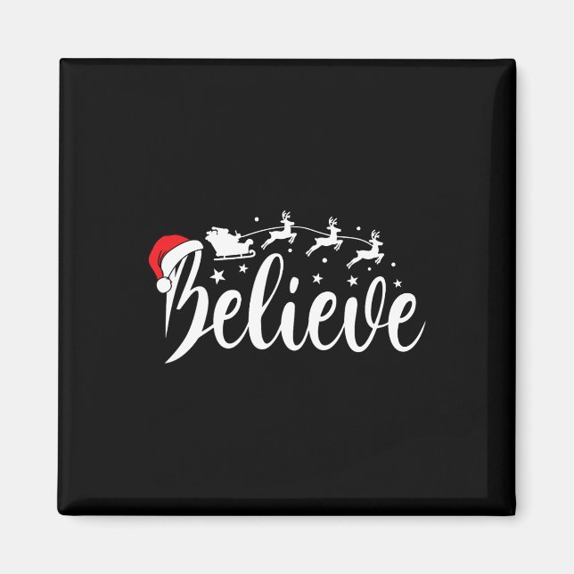 Tro Santa Julafton Pajama Roligt jul Vibes Manar Magnet (Framsidan)