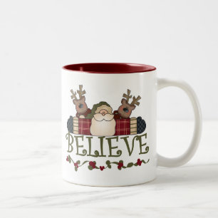 Tro Santa och ren Två-Tonad Mugg