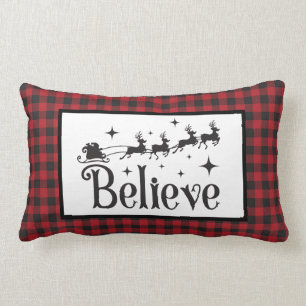 Tro - Santa Reindeer - Black Red Buffalo Play Lumbarkudde