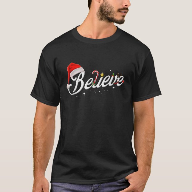 Tro Shirt Santa Hat Elf Rudolph Candy Merry Ch T Shirt (Framsida)