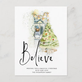 Tro Skriptformat, underfönster, jul, magiska Kväll Vykort