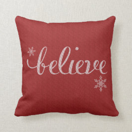 Tro snowflake typografi kudde