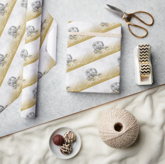 Tro Star Guld Ombre Julfoto Helgdag Presentpapper (Hantverk)