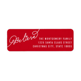 Tro Star Handskrift Script-skript jul Adress Returadress Etikett