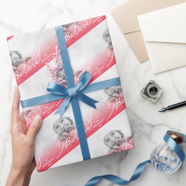 Tro Star Red Ombre-julfoto Helgdag Presentpapper (Gifting)