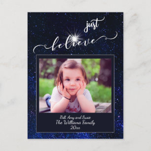 Tro Starry Night Himlar Photo and Calligraphy Vykort