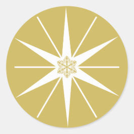 Tro Stjärna Stilig Elegant Guld Modern Helg Runt Klistermärke