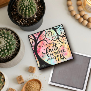 Tro större än fruktar Söt inspirationellt Trendig Magnet