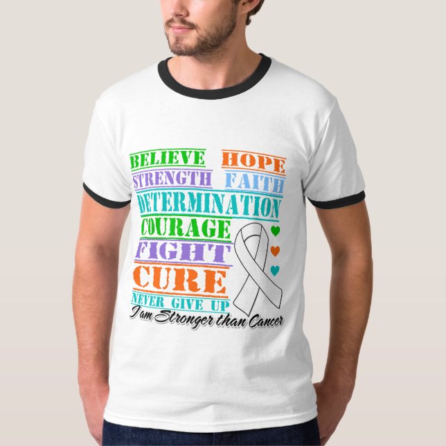 Tro styrkabeslutsamhet för lungcancer t shirt (Framsida)