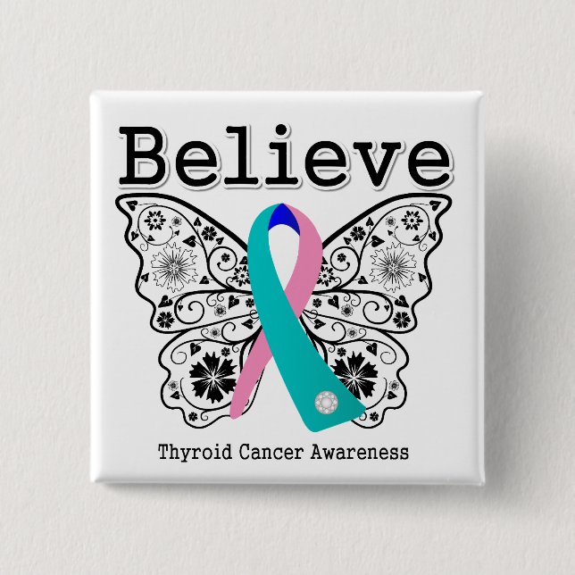 Tro - Thyroid Cancer Butterfly Knapp (Framsida)