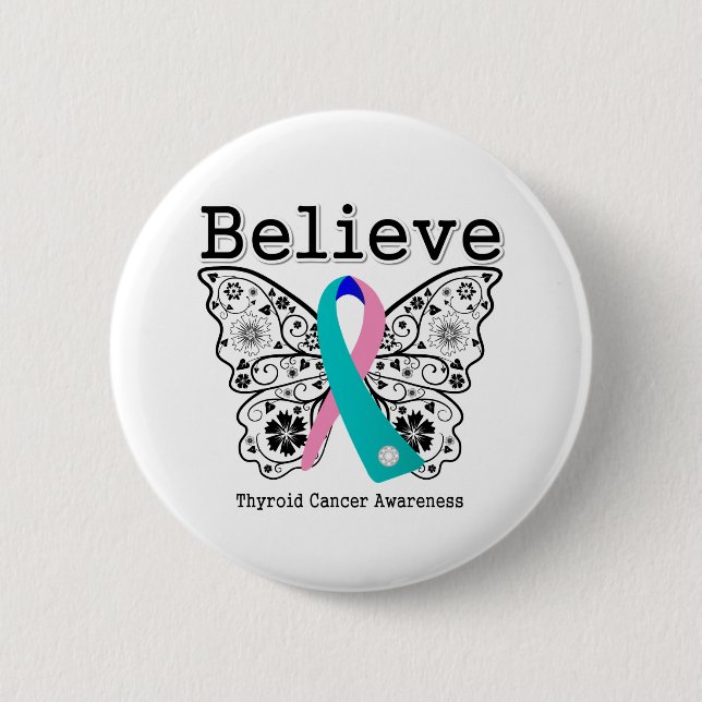 Tro - Thyroid Cancer Butterfly Knapp (Framsida)