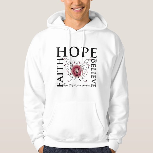 Tro tro för hopp - huvud- och nackecancer hoodie (Framsida)