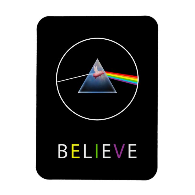 Tro-Troende Gris Prism Design Magnet (Vertikal)